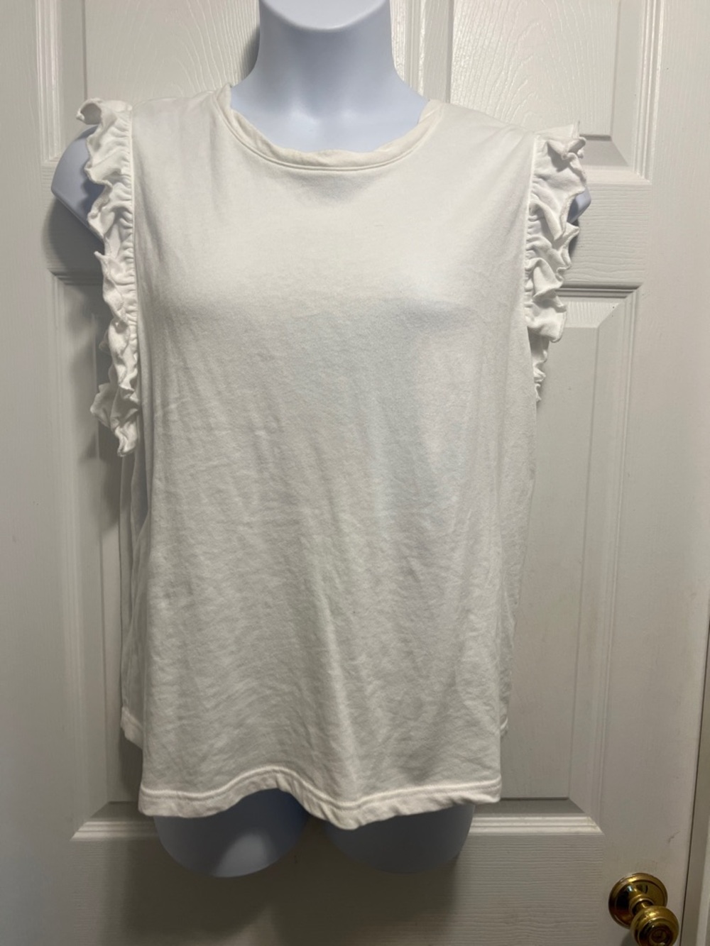Women’s Ruffle Sleeve Tank Top - White